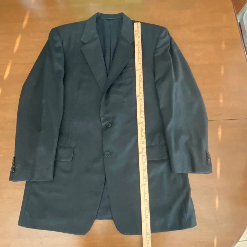 Hickey Freeman Loro Piana‎ Super 120s Wool Suit Mens 43L Black Boardroom  36x30